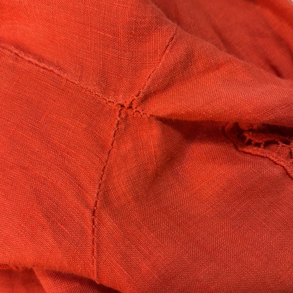 Lungo L’Arno Women’s 1X Linen Crochet Hem Wide Neck Tunic - Picture 8 of 8